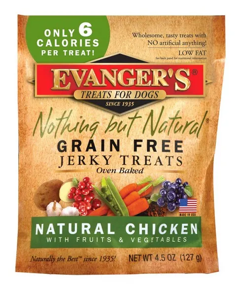 4.5 oz. Evanger's Nothing But Natural Chicken Jerky Treats For Dogs - Treats